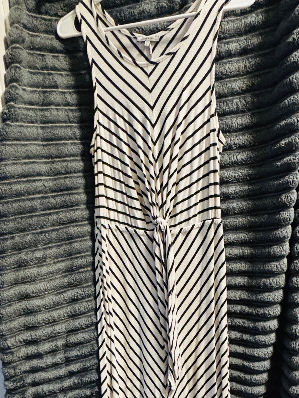 Striped Sleeveless Striped Tie-Waist Maxi Dress size Large
